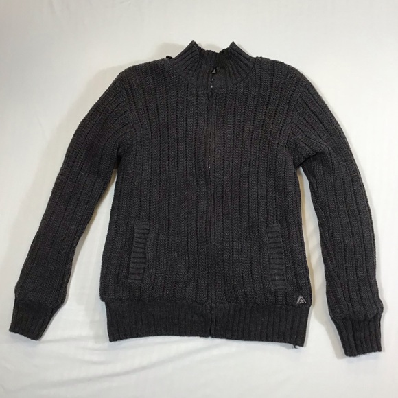 American Stitch Mens Cable Knit Sweater Jacket Size L Fleece Lined Plush Zip Up - Picture 2 of 13